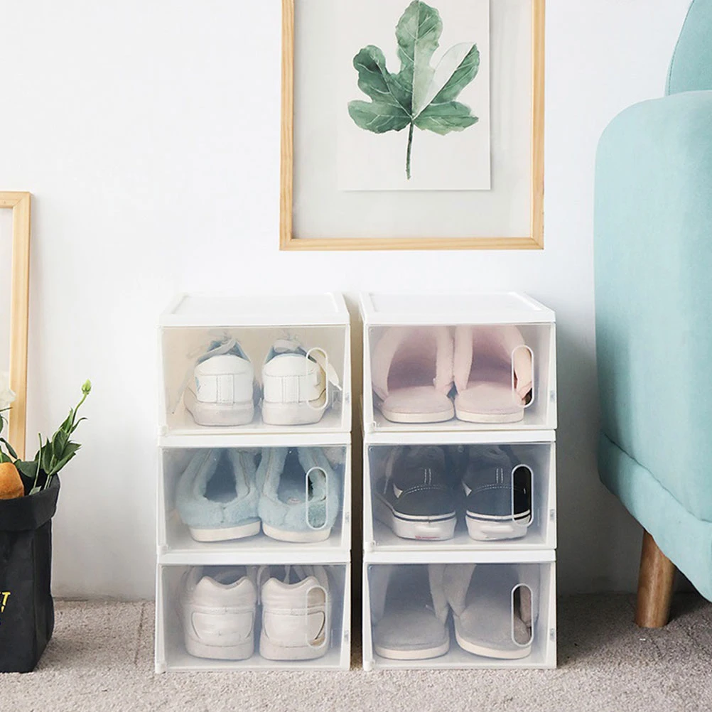 

2Pcs Large Capacity Shoes Storage Box Transparent Plastic Organizer Case for Home Shoe Storage Creative Shoes Case