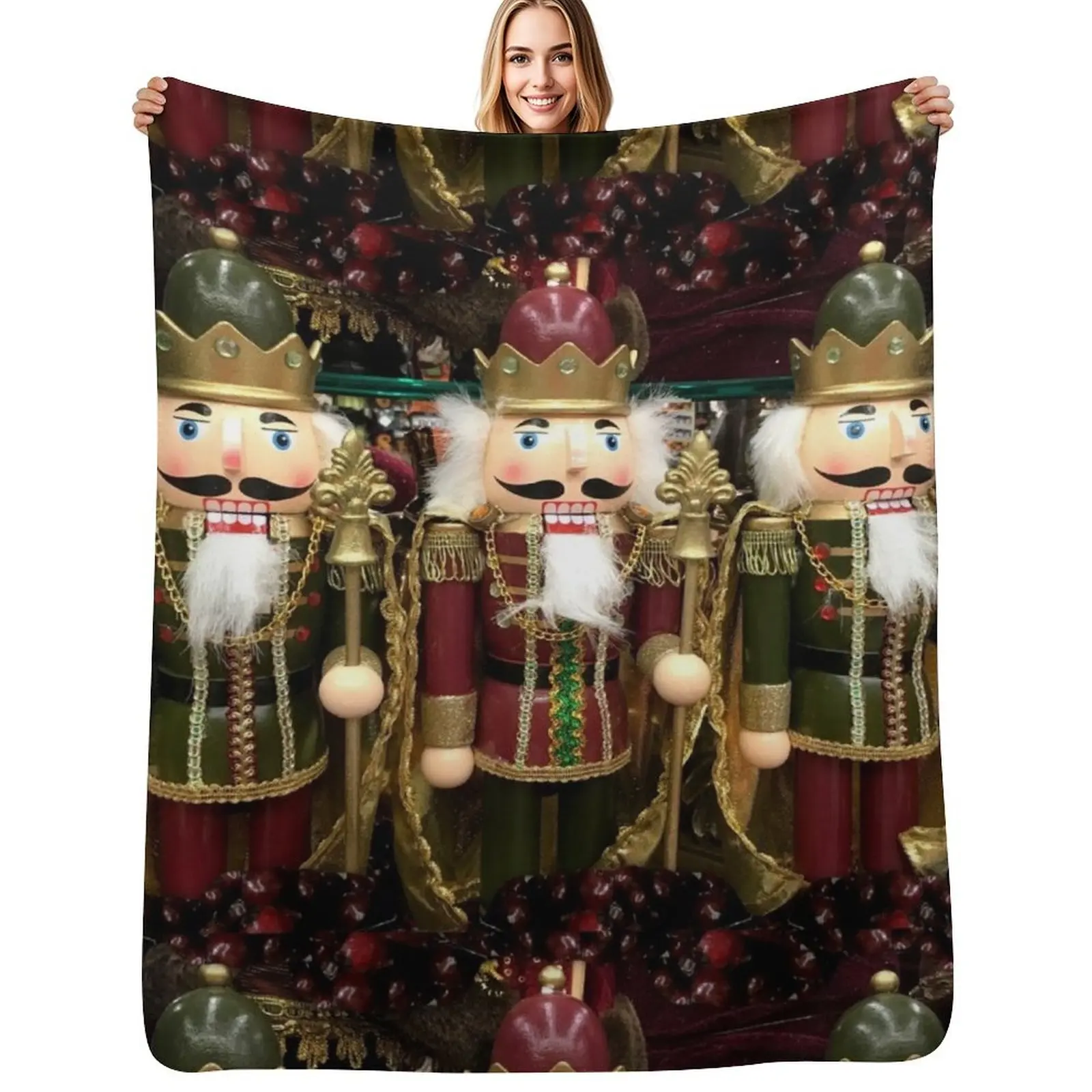 

Christmas Nutcracker Trio Throw Blanket Bed covers heavy to sleep Blankets
