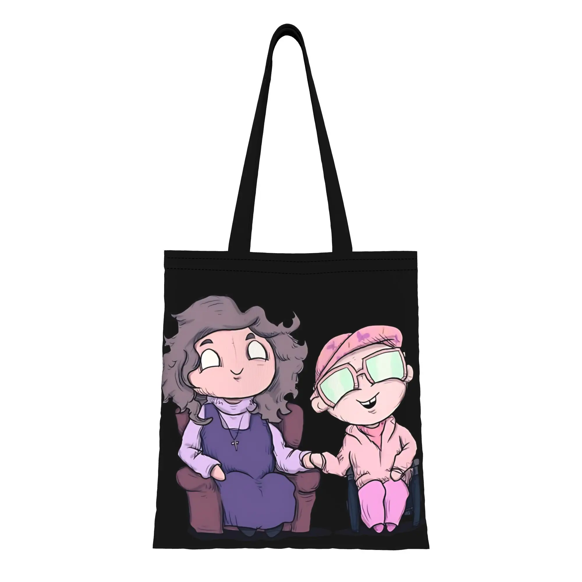 1PC Large Capacity Mother And Me Mother's Day Gift Canvas Tote Bag Foldable Chic Pattern No Closed Design