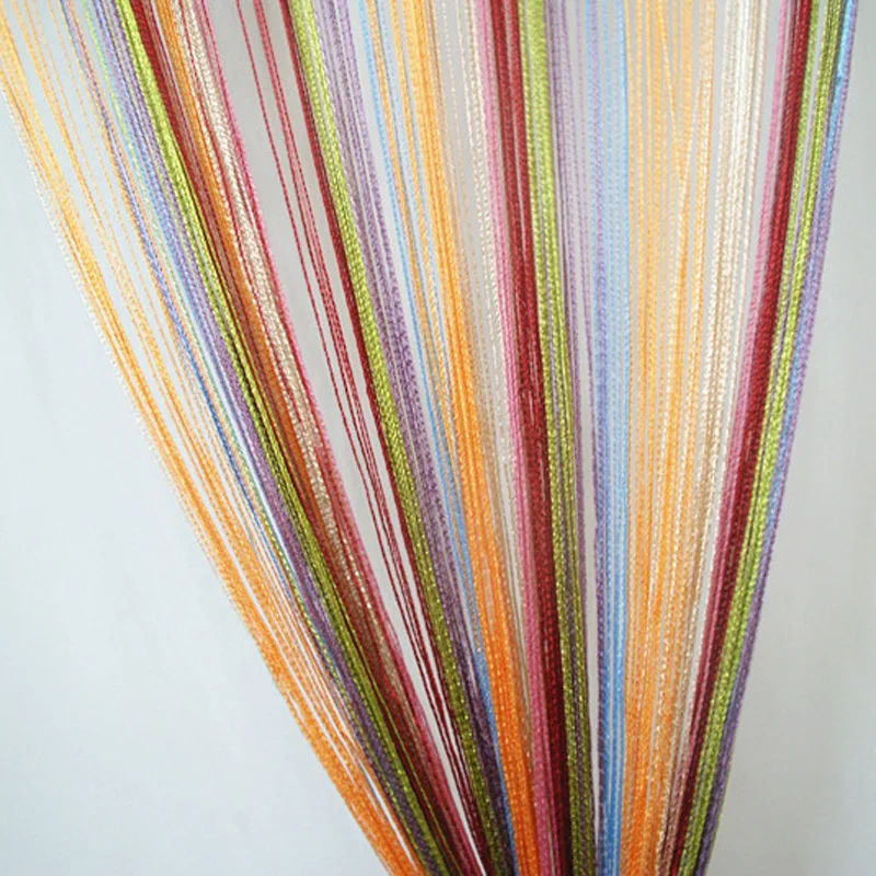 100x200cm Wall Panel Fringe Multi-Color Window Room Divider Thread Curtains for Living Room Door Wall Window