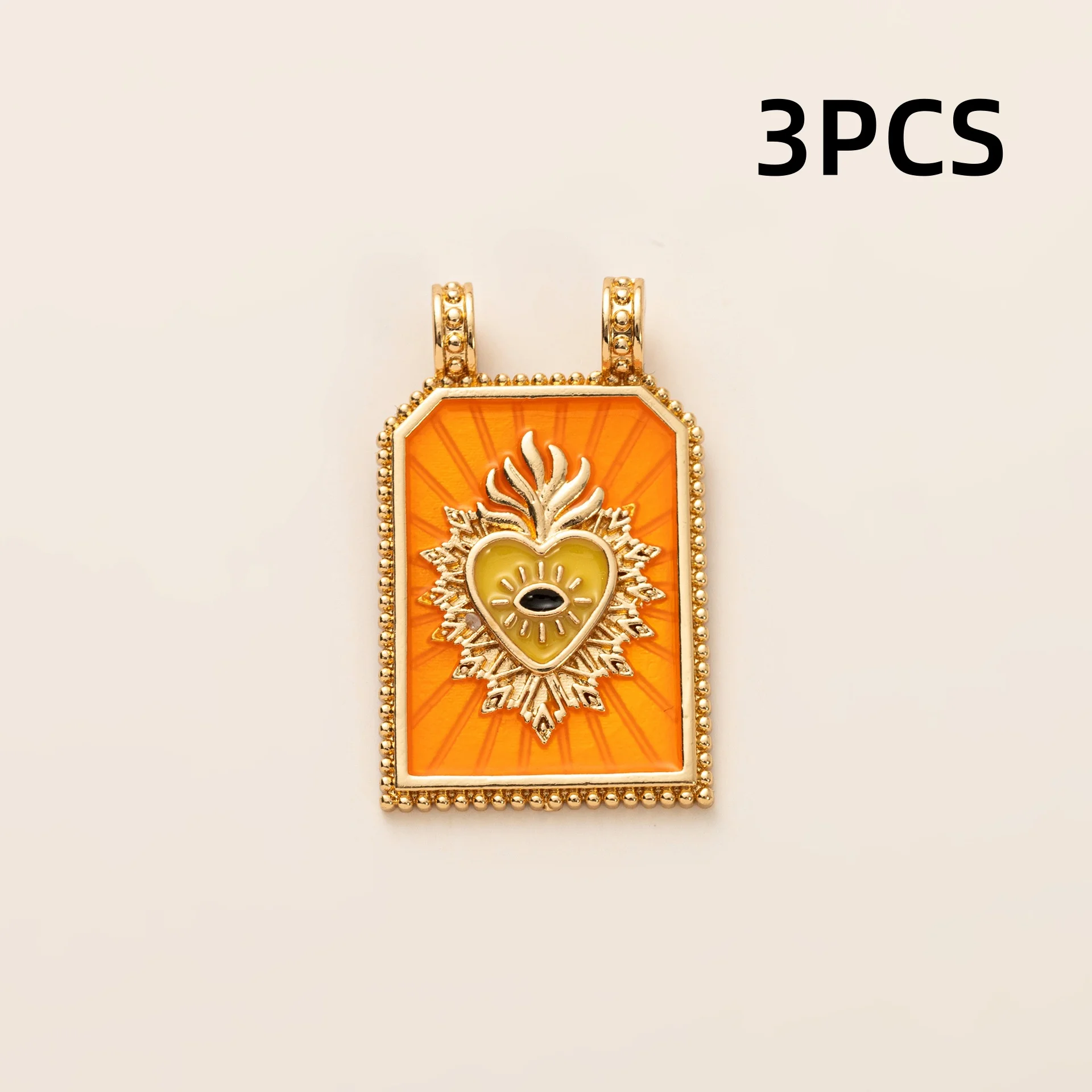 3 Stück modische, trendige, schlichte, rosa, farbenfrohe, heilige Herz-Liebes-Schleifen-DIY-Anhänger für Schmuck. – Detail 4