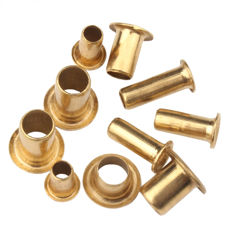 Brass M0.9- M6 Hollow Rivet Copper Chicken Eye Circuit Board PCB Nail Through-Hole Tubular Rivet Nut Through-Hole Rivet Washer
