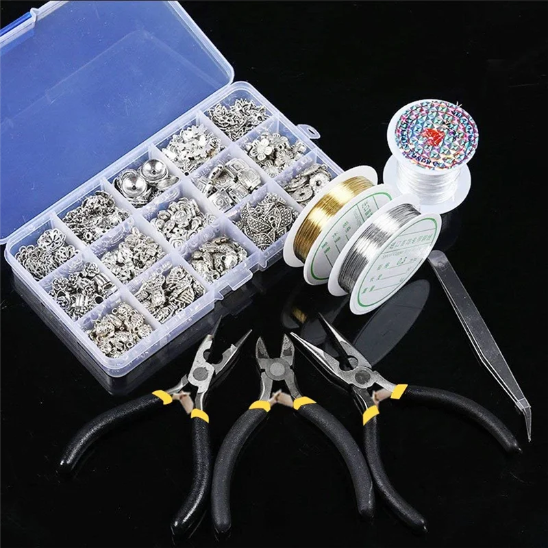 ABLL-8Pcs Mini Pliers Set, Long Nose With Teeth, Flat Jaw, Round Curve Needle Diagonal Nose Wire End Cutting Cutter Linesman Pli