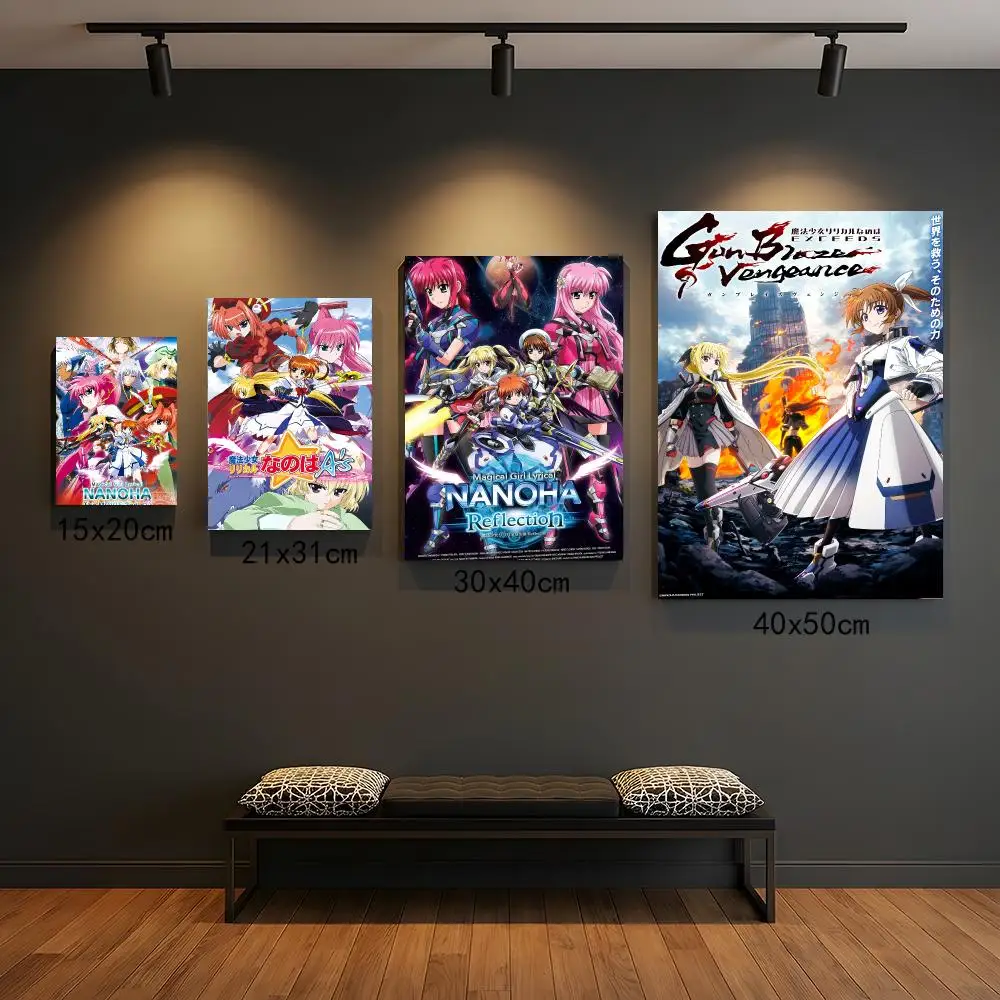 anime M-Magical Girl Lyrical Nanoha-A Painting Calligraphy Boho Botanical Decor for Living Room  Elegant Home Style