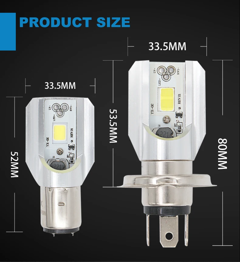 1PCS Motorcycle Headlight BA20D H6 LED Bulb COB Chip Moto Motorbike ATV BA20D Led Headlamp Fog Lamp Driving Lights Accessories
