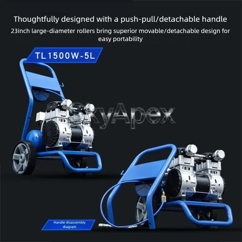 Portable Push Pull Oil Free Air Compressor Woodworking Paint Pump Home Decoration Air Compressor