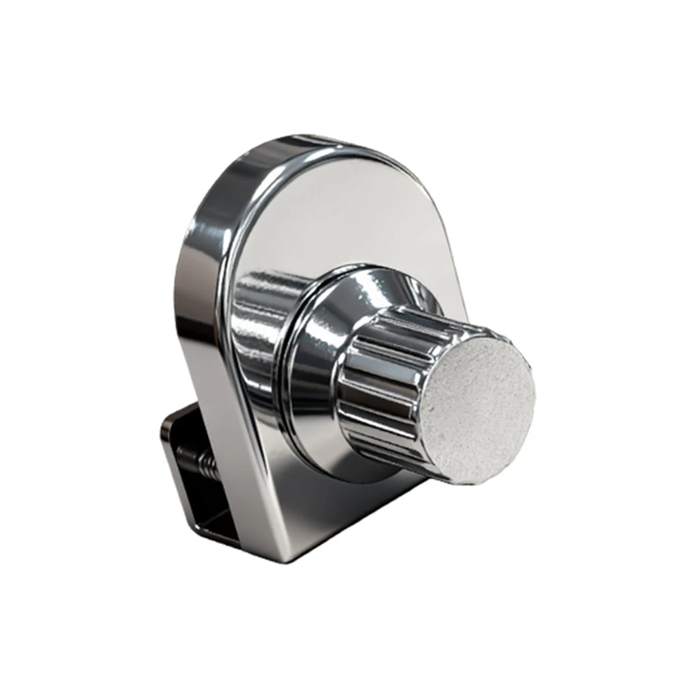 Clamp Mount Frameless Glass Door Lock 304 Stainless Steel for 4.3x3.5cm and 4.8x3.5cm Glass Panels Brushed Nickel