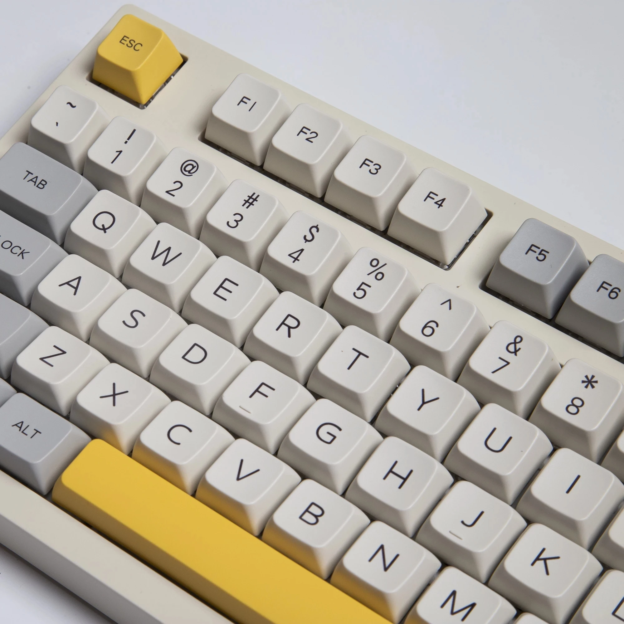 127 Kunci PBT Keycap DYE-SUB XDA Profil Industri Retro Abu-abu Putih Kustom DIY 61 GK61 Keycap Set untuk Keyboard Mekanis