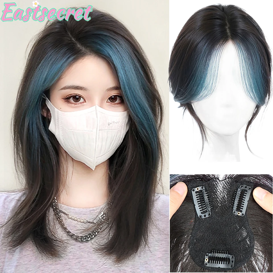 EASTSECRET Cosplay Wig Brown Black Gradient/ Blue Gradient Heat Resistant Synthetic Hair Wig + Wig Cap