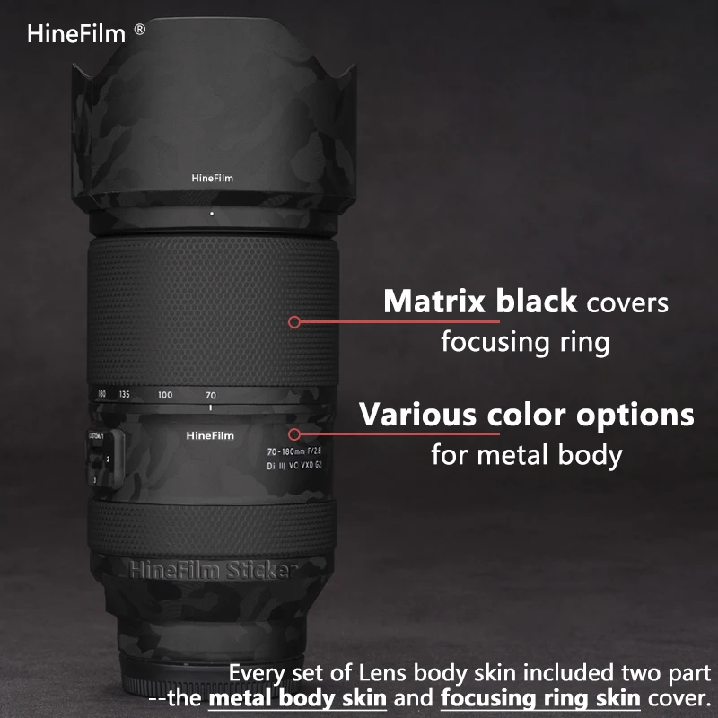 HineFilm Skin для Tamron 70-180 F2.8 G2 E Lens Premium Decal Skin для Tamron 70-180 F2.8 Di III VC VXD G2 Защитная крышка 70180