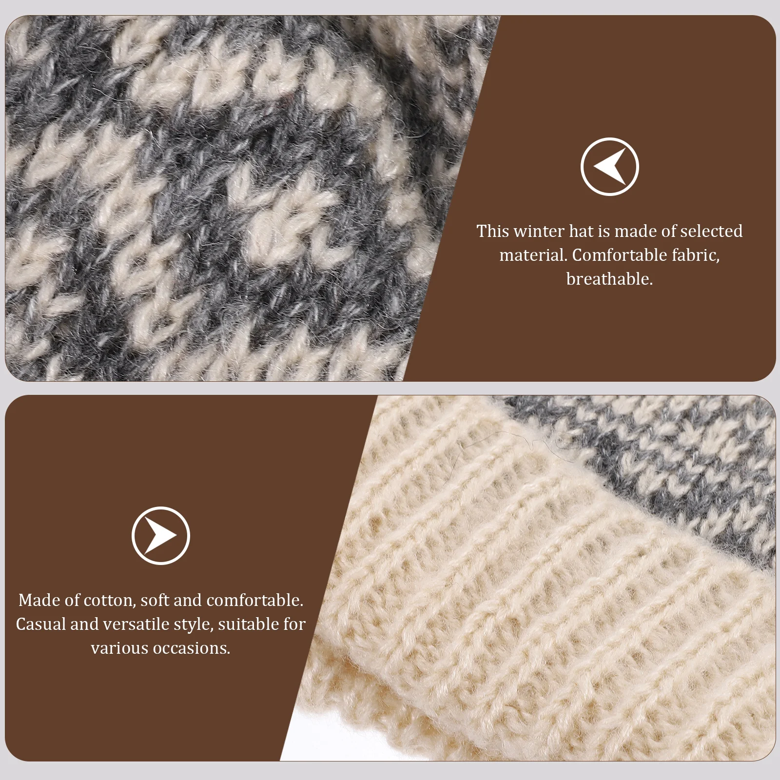 

Warm Winter Hat Knitting Cotton Thermal Cap For Women Girls Outdoor Skiing Snow Knitted Caps Protection Earflap Hat