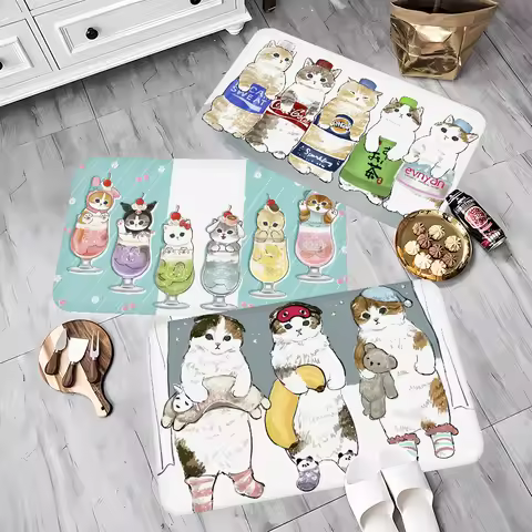 Funny Cat mofusand Floor Mat Nordic Style Home Doormat Bathroom-Toilet Mats Bedroom Hotel Decor Mat