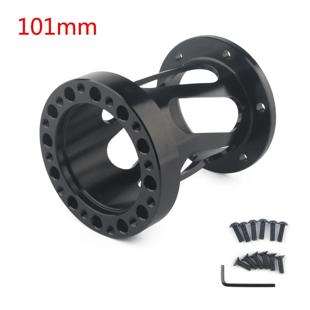 PinXin New hollow out Universal Steering Wheel Hub Spacer 12/51/76/101 mm Steering Wheel Hub Boss Kit Adapter Spacer Black