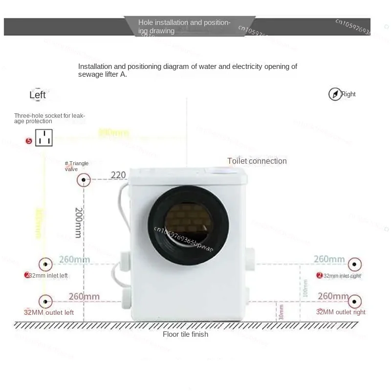 Cheap500W Household Fully Automatic Pumping Sewage Lifter Crushing Toilet Sewage Lifting Pump Motor Crushing Pump