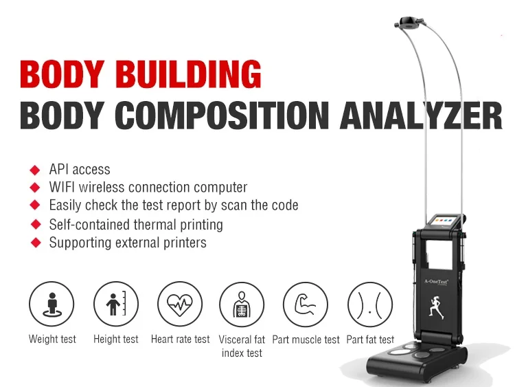 Professional CE certification LED touch screen analyze human health status bioimpedance analysis body fat analyzer machine