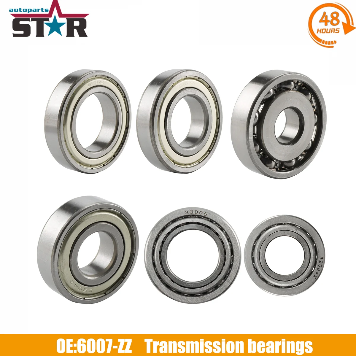 

6pcs Stainless Transmission bearings 32004 33005 6007-ZZ 6204-ZZ 6207-ZZ For Chevrolet SPARK 1.2L 2012-2013 Ball Bearings