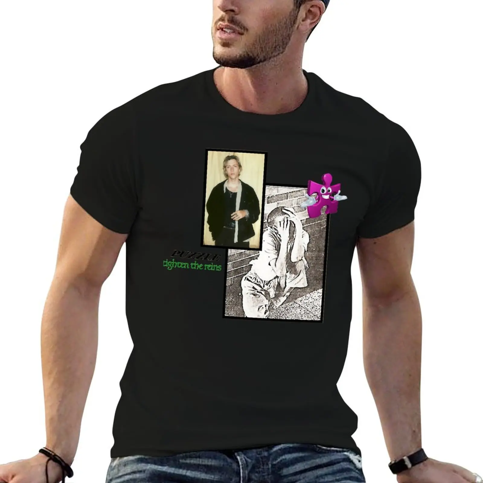 Mens Best Puzzle Tighten The Rains Cute Gifts T-Shirt Basic All Season Solid T-Shirt