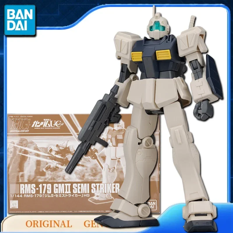 Bandai Original Genuine HG RMS-179 GM2 SEMI STRIKER Anime Action Figures Toys for Kids Gift Assembly Model Ornaments