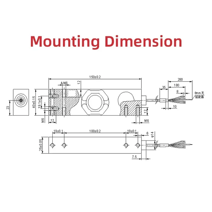 2025 Excellent Products RIGHT High Quality & Best Price T704 slim design single shear beam load cell 50kg class C3 weighing load