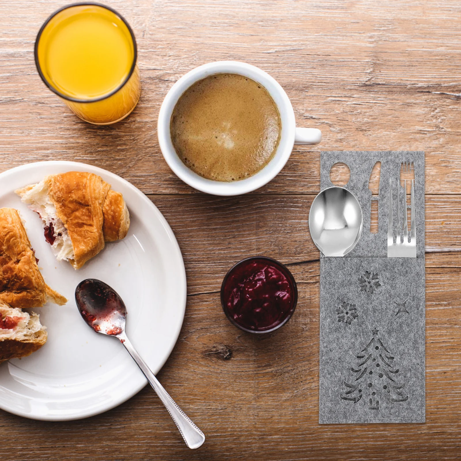 

4 Pcs Cutlery Bag Holder Storage Bags Adorable Exquisite Tableware Decoration Spoon Pocket