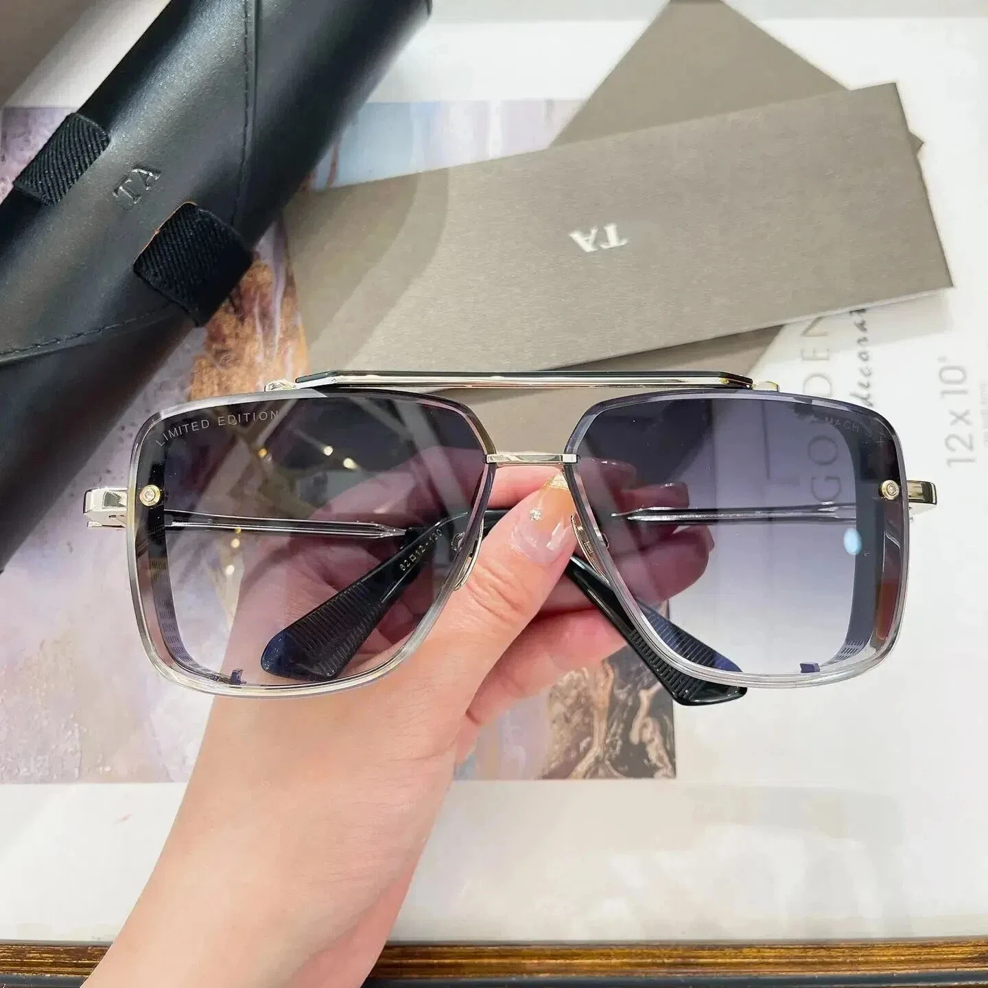 

Original Factory For DIYTA DT DTS121 MACH SIX With Brand Box LIMITED EDITION Stylish Silver Alloy Frame Men Women Sunglasses
