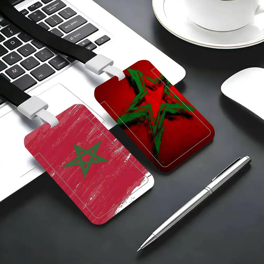 Morocco Flag ID Card Holder Cute Badge Holder PVC Card Cover With Clear Window For Student Office Bus Card