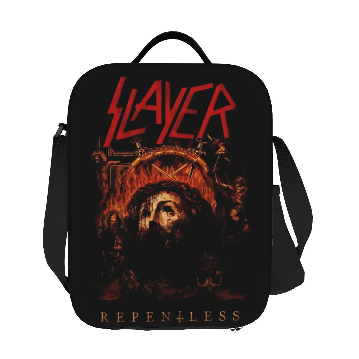 

Изготовленная на заказ изолированная сумка для обеда Thrash Metal Band Slayers для женщин, термохолодильник для бенто, пляжный кемпинг, путешествия