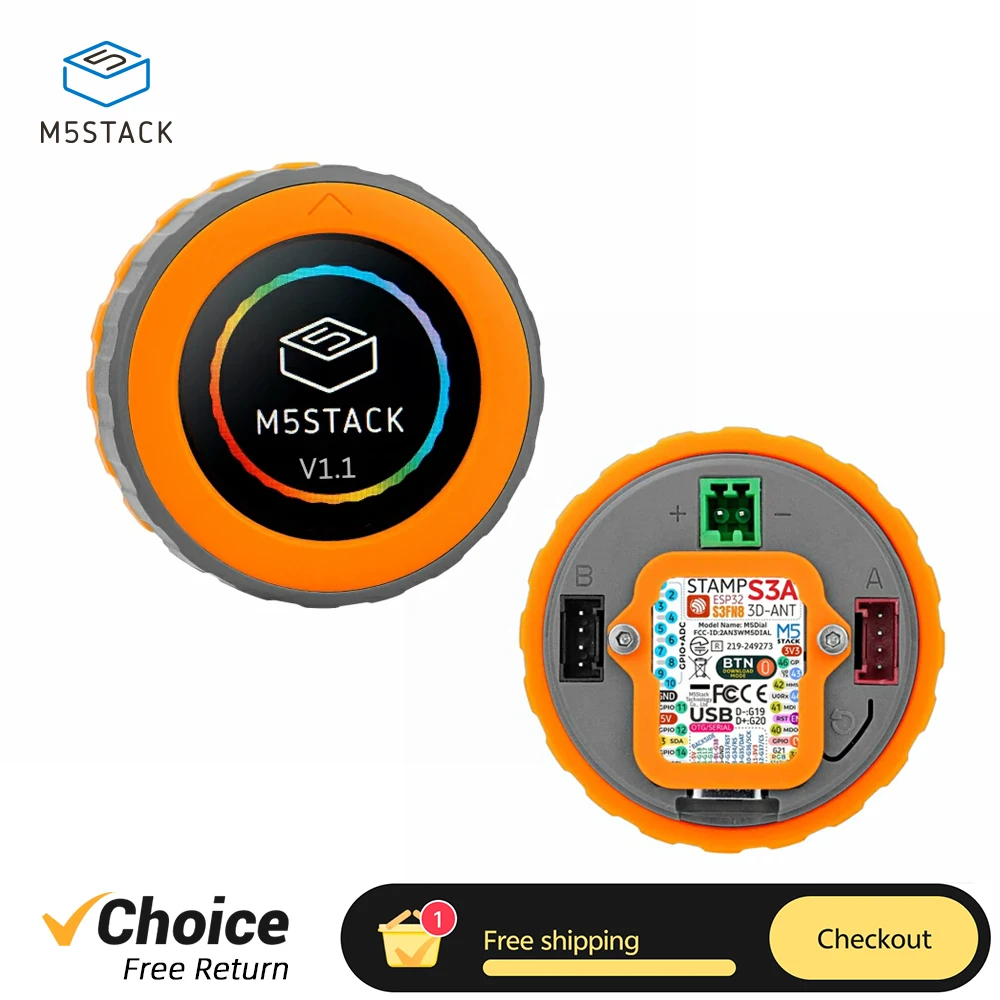 

Многофункциональная встраиваемая плата разработки M5StampS3A с поворотным энкодером M5Stack M5 Dial V1.1 и круглым сенсорным экраном для управления умным домом