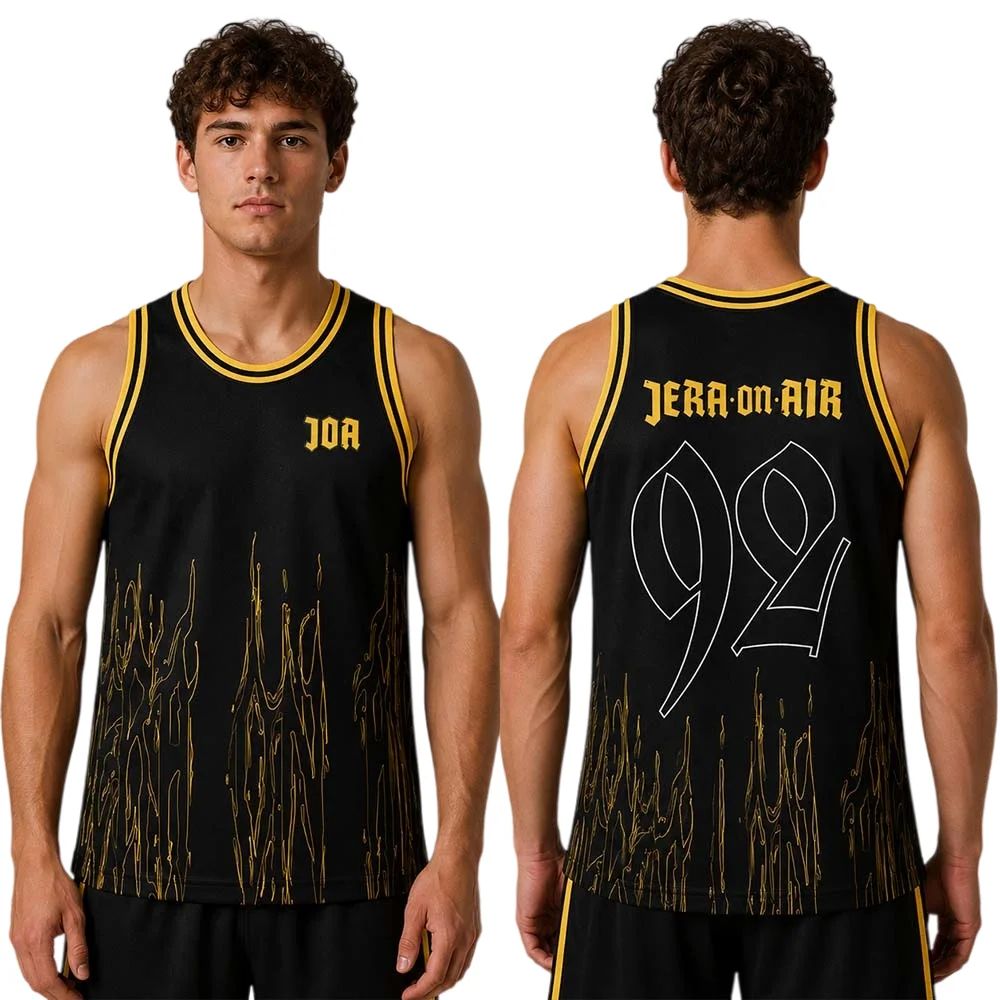 Jera On Air 2026 Festival Merch In Ysselsteyn Netherlands Black And Yellow Basketball Jersey Adults Kids Quick Dry Sports Vest