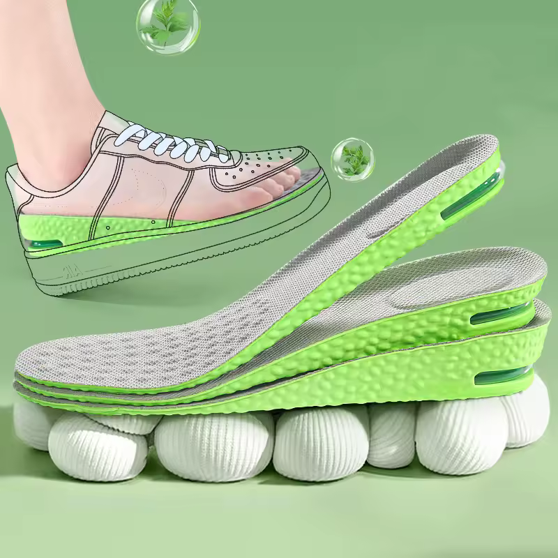 1Pair Air Cushion height increase insoles Breathable Sweat and Anti-Odour Insole Shock Absorbing Insole for Sports Shoes - Image 3