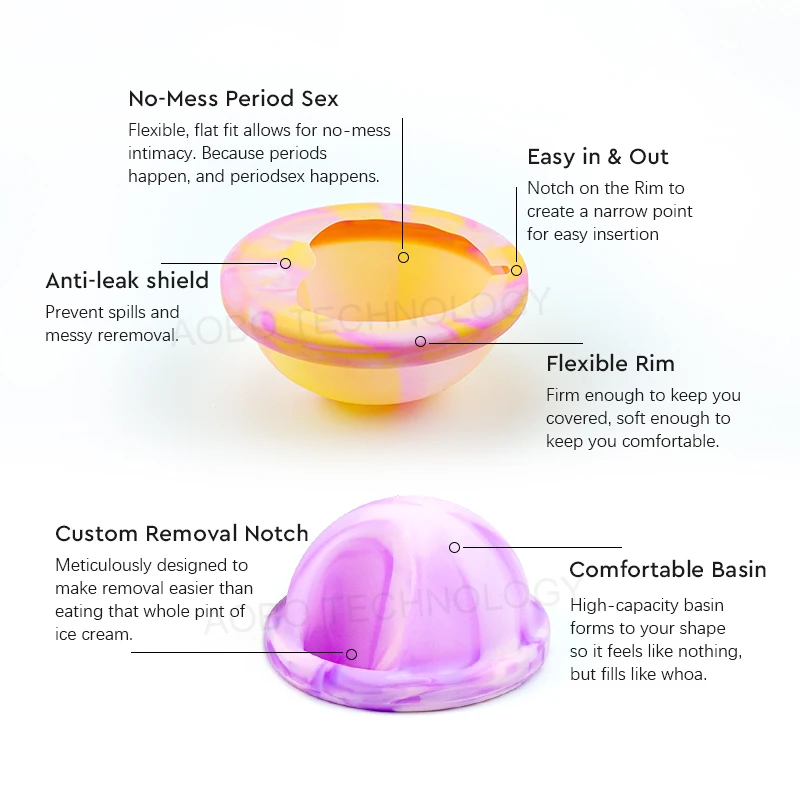 Period Disk Reusable Female Medical Silicone High/Low Cervix Menstrual Disc with Sterilizer and Case Kit Set Menstruation Cup