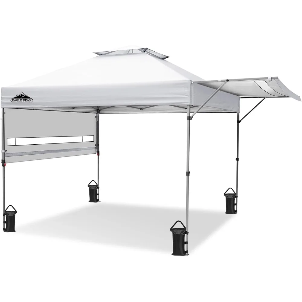 

PEAK 17x10 Pop up Gazebo Canopy Tent Outdoor Instant Canopy Shelter with Adjustable Dual Half Awnings (White)