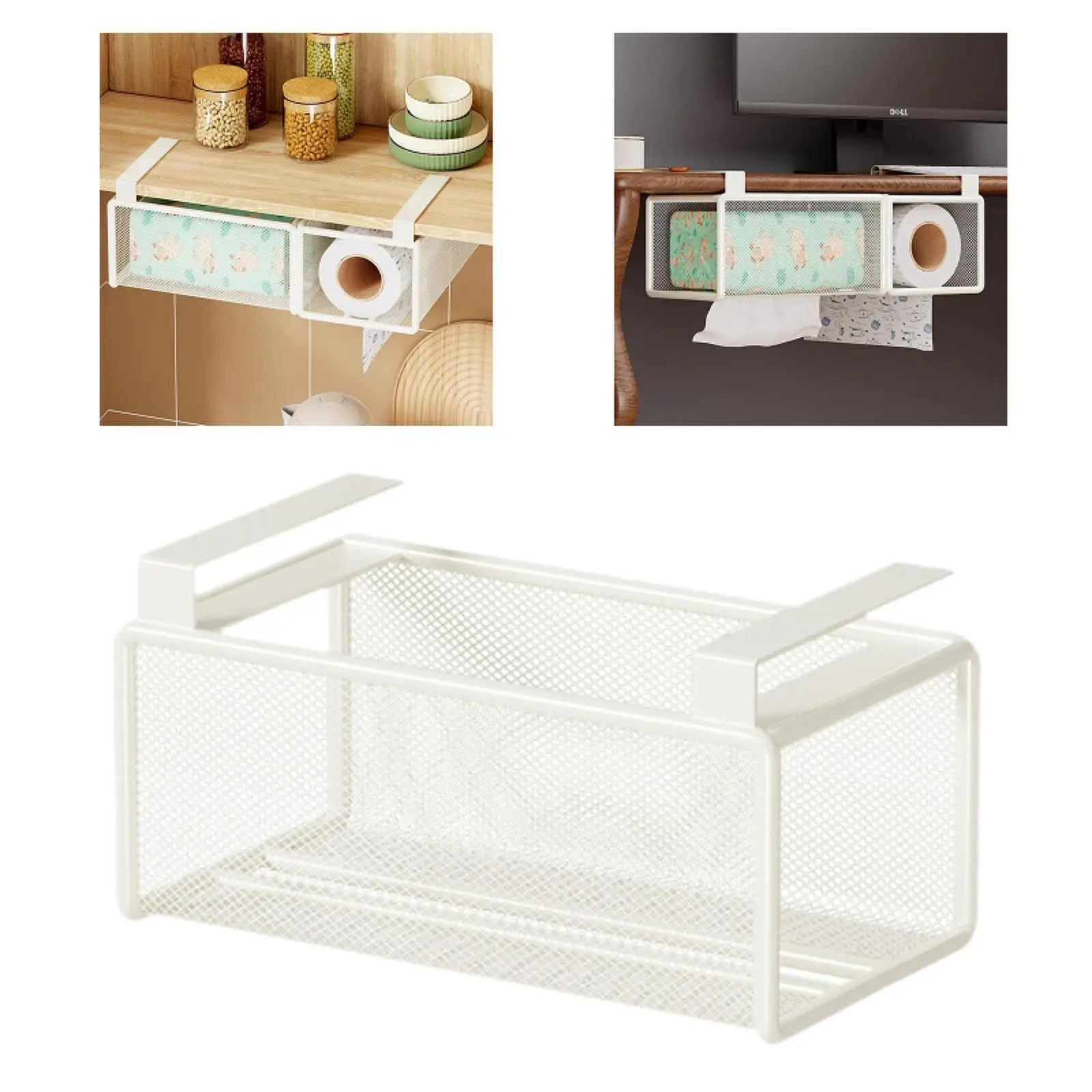 Kitchen Tissue Holder Tissue Rack Easy Installation Iron Cabinet Hanging Hand Towel Holder for Hotel Commercial Refrigerator
