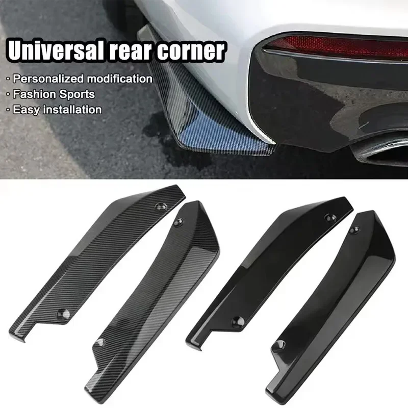Universal Car Front Rear Bumper Strip Lip Spoiler Diffuser Splitter Scratch Protector Carbon Fiber Winglets Side Skirt Extension