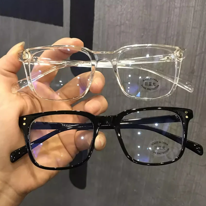 Gafas de protección contra luz azul a la moda para hombre, gafas de ordenador para mujer, gafas ópticas de moda con montura lisa, gafas de bloqueo transparentes