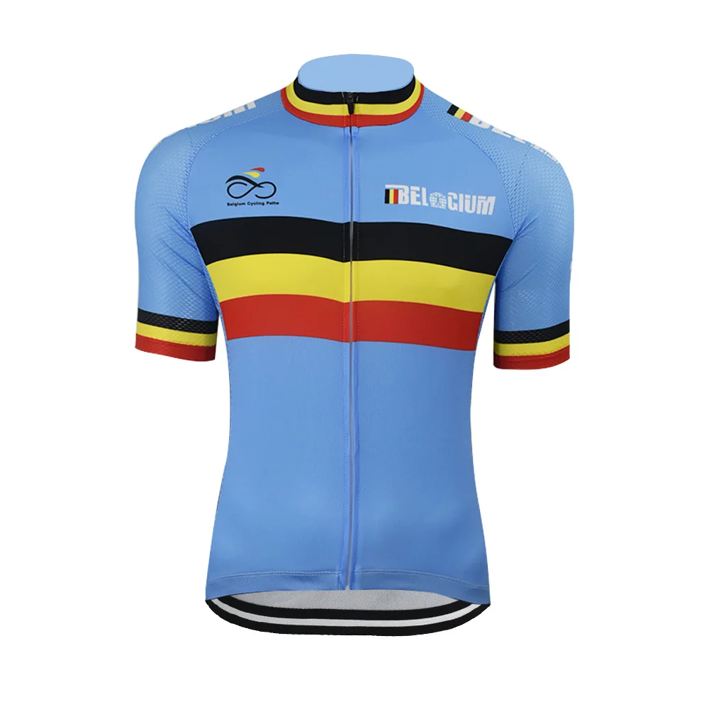

Belgium 2024 Cycling Jersey Men's Summer Cycling Clothing Road Race Bike Shirt Suit MTB