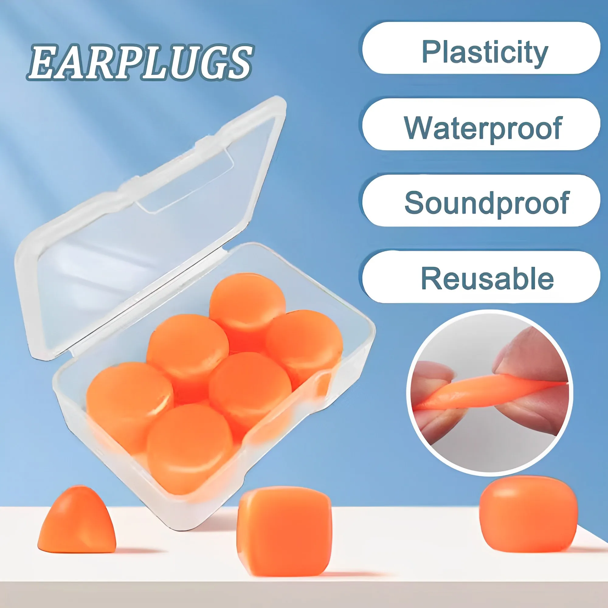 Reusable Silicone Wax Earplugs Swimming Moldable Earplugs Noise Reduction Sleeping Aids Protection Ear Plugs Noise Cancelling