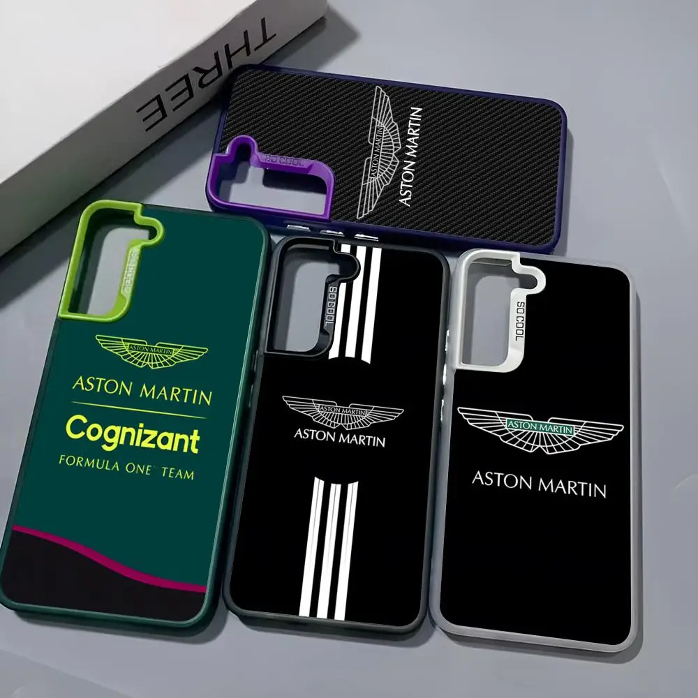 Aston Martin F1 Phone Case For Samsung Galaxy S24 S23 S22 S21 S20 Note20 Ultra Plus Fe colored silver Cover