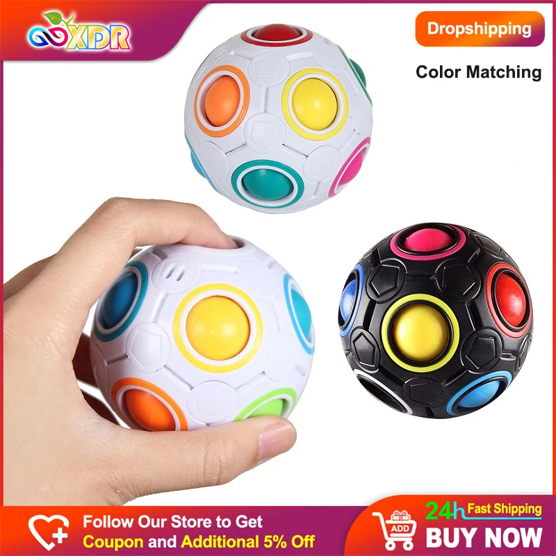 Antistress Cube Magic Fidget Toys Puzzle Rainbow Balls giocattolo educativo per bambini Adult Kid Reliever Stress ansia regalo di natale