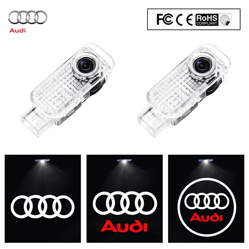 2pcs Led Projector Lamp Ghost Shadow Car Door Welcome Light Audi Sline A1 A3 A4 A5 A6 A7 Q3 Q5 Q7 A8 SQ5 R8 B5 B6 B8 C5 C8 8P