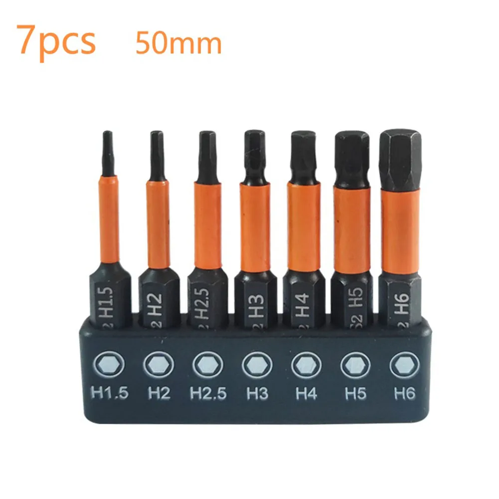 

7pcs Screwdriver Bit Set Magnetic Hex Head 1/4 Shank Screwdriver Bit Electric Hexagonal Bit Screwdriver Socket Bit H1.5-H6