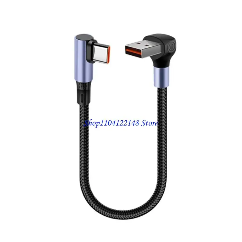 P9FA Short 15/25/50cm USB to Type C Cable 66W Fast Charging For Phone Power Case USB To USB Data Cable Nylon Braided