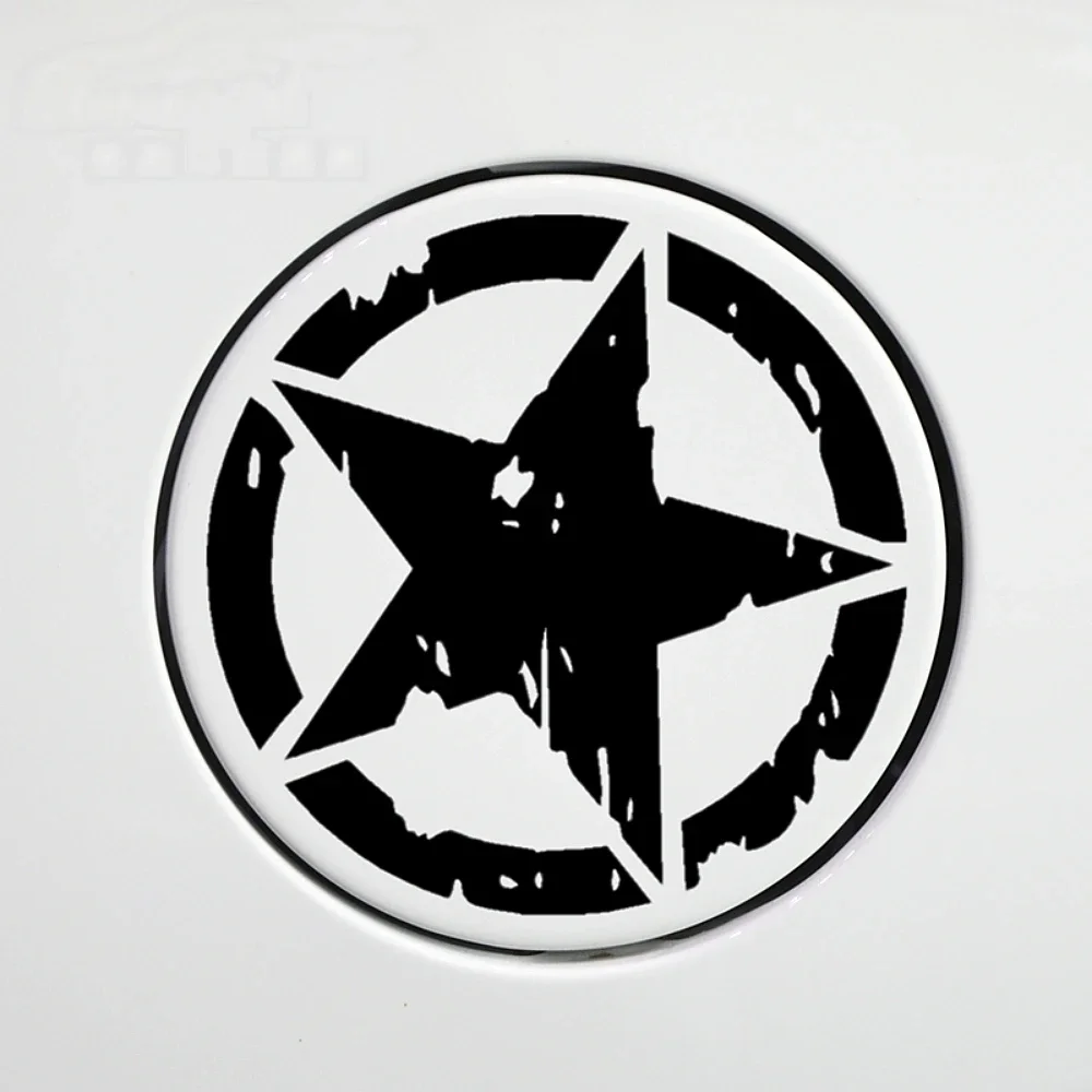 Broken Five-Pointed Stars Reflective Decals War Damaged Car Stickers for Motorcycle Helmet Bumper Fuel Tank Decor