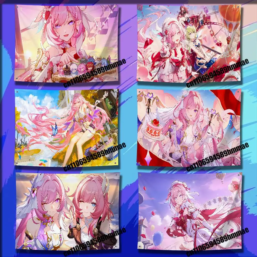 

For Honkai Impact 3 Elysia Flag 50*70cm 60*90cm 80*120cm 100*150cm 150*200cm Camp Wall Banner Tapestry Cover