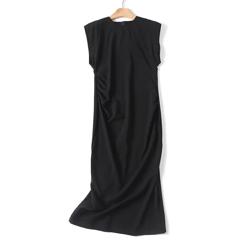 

Women's Clothing 2025 Women's Clothing Minimalist Style High-end Temperature Waist-Close Mid-Length Sleeveless Dress
