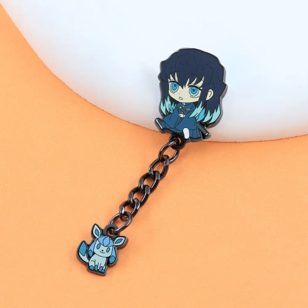 Demon Slayer Anime Time Transparent Ichiro Brooch Manga Badge Doll Clothes Bag Decoration Cartoon Gift Pin Periphery view 5