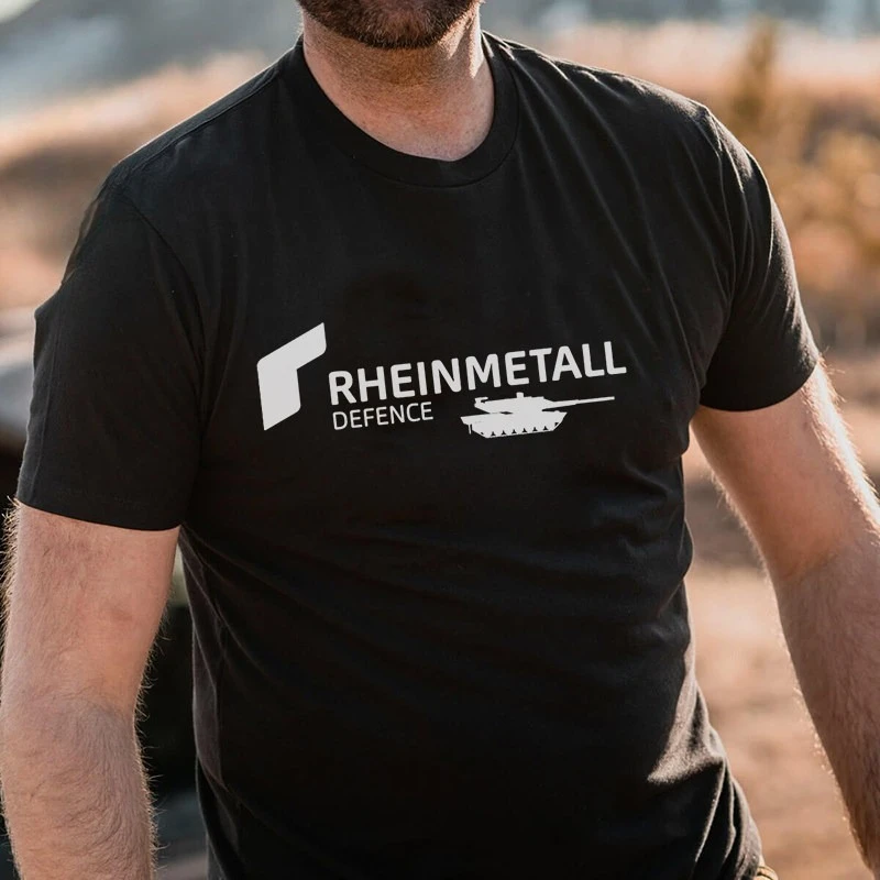 Heißer Verkauf 2026 Sommer Neu RHEINMETALL Leoparden-Print 2 Panzer-Motiv Kultur-T-Shirt Kurzarm-T-Shirt – Detail 2