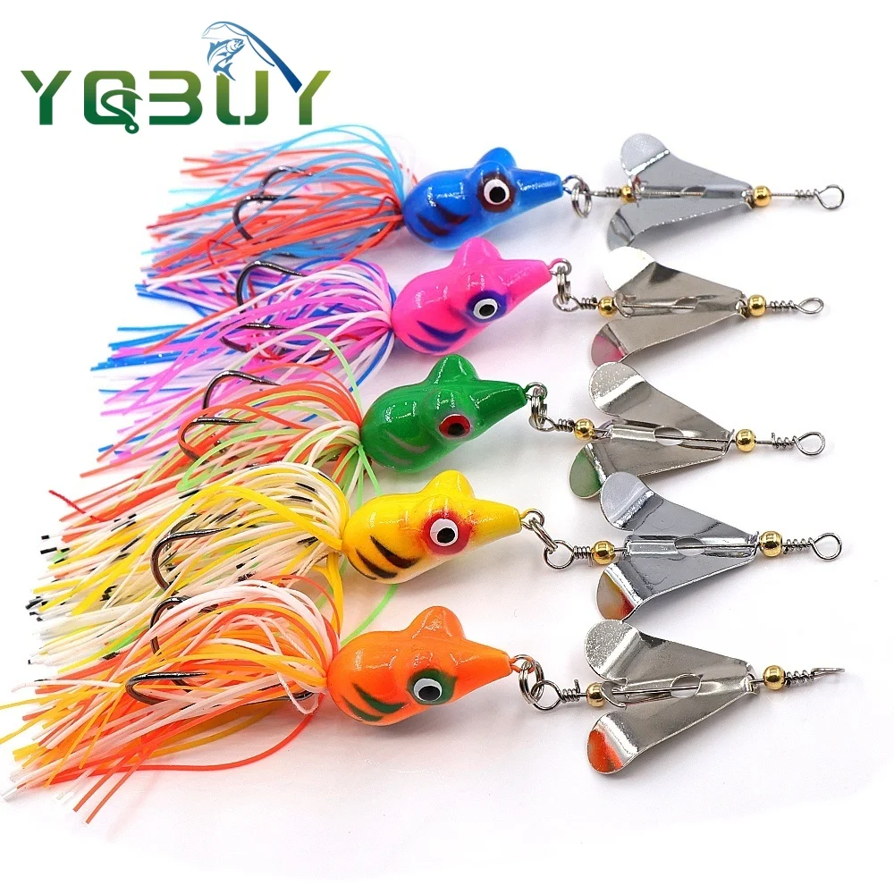 

Fishing Spinner Frog Lure 9g Hard Bait Lure with Double Sharp Hooks Baits Simulation Frog Snake Head Lures