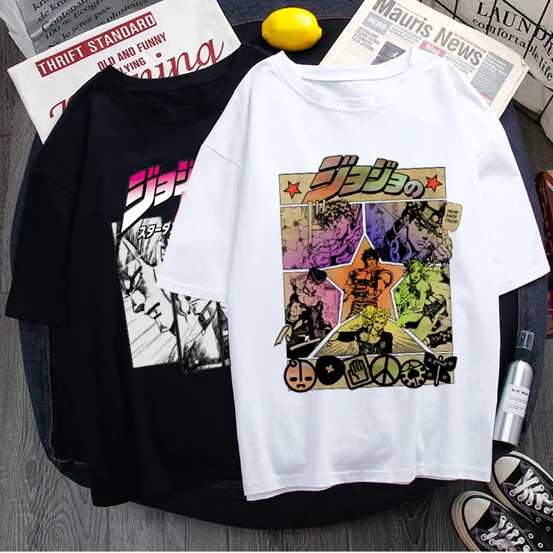 Jojo Bizarre Adventure Funny Cartoon T Shirt Men Fashion Japanese Anime T-shirt Graphic Summer Tshirt Hip Hop Top Tees Male