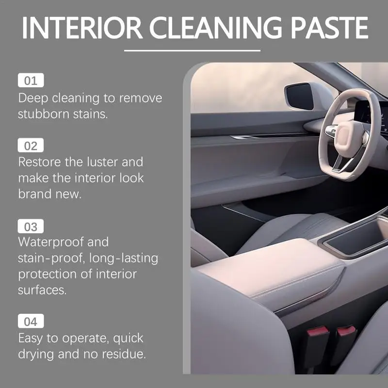 Leather Cleaner For Car Interior Auto Interior Seat Refurbishment Cream Luster Brightening Effect Leather Cleaning Tool For Car